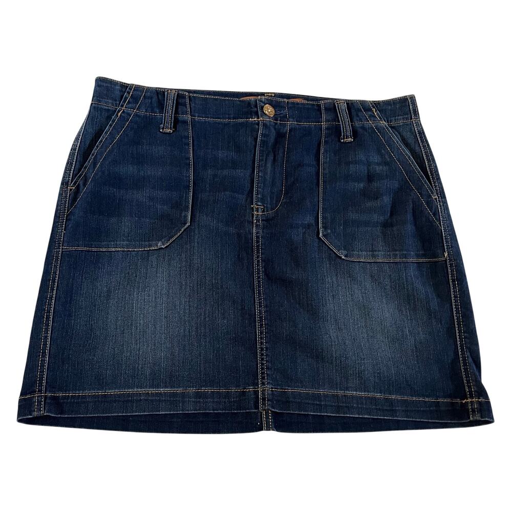 Seven 7 Dark Wash Utility Mini Skirt Sz 12 Y2K 2000s Punk Skater Grunge